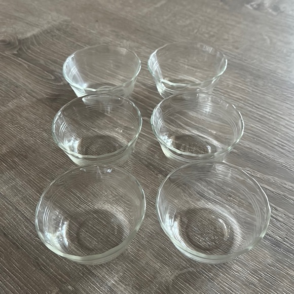 Glass Round 6oz Pyrex Cups Bowls Kitchen Baking Dining - set of 6 - Picture 1 of 10